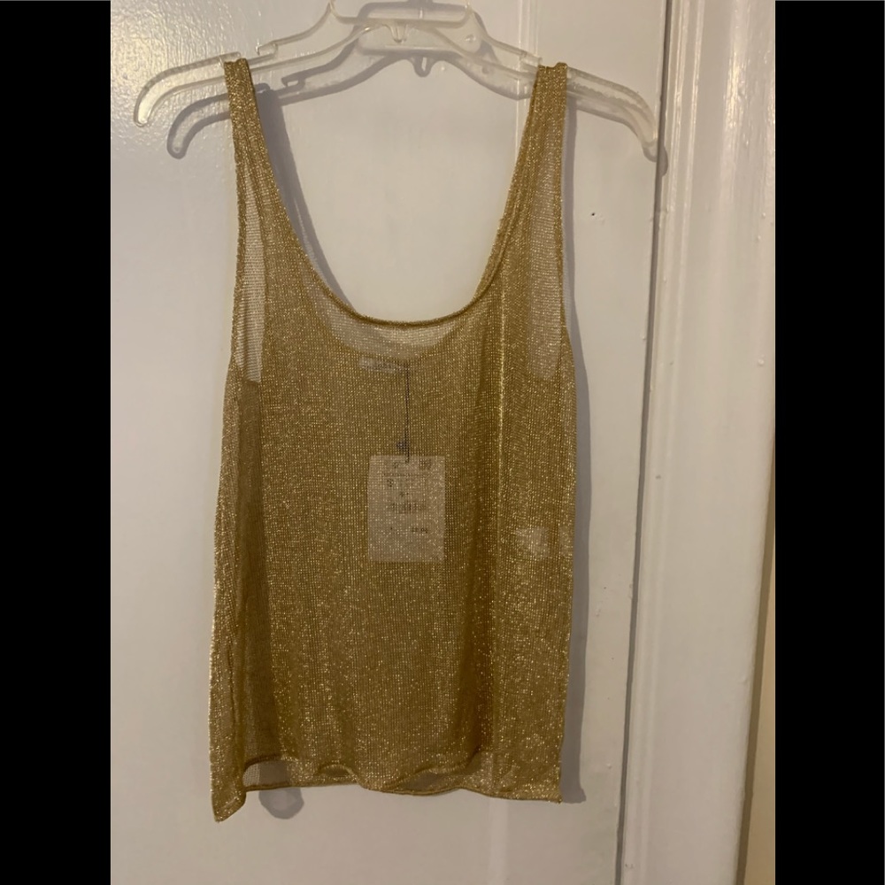 Zara gold tank classy top